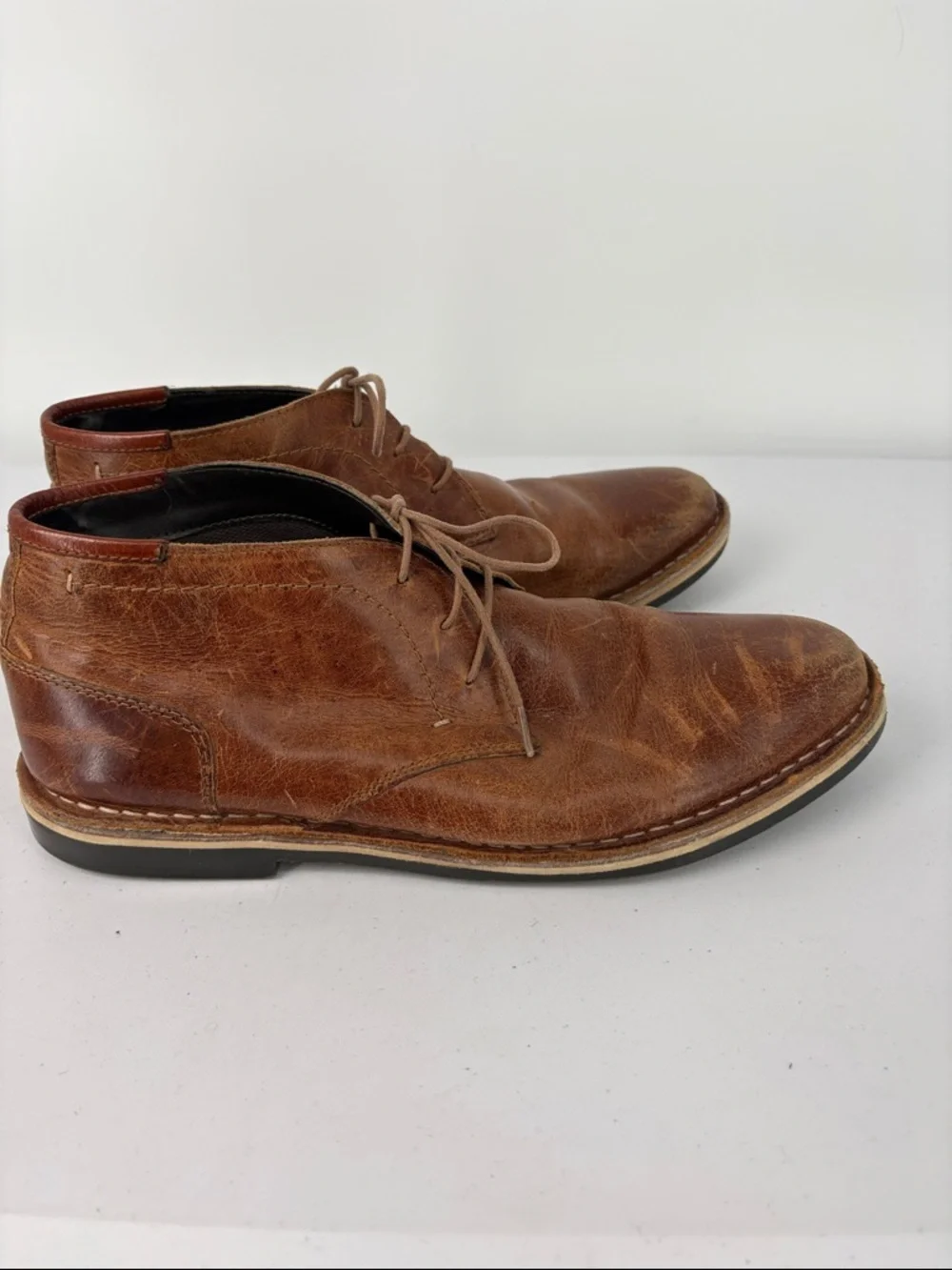 👟 Steve Madden Men's Distressed Brown Leather Chukka Boots